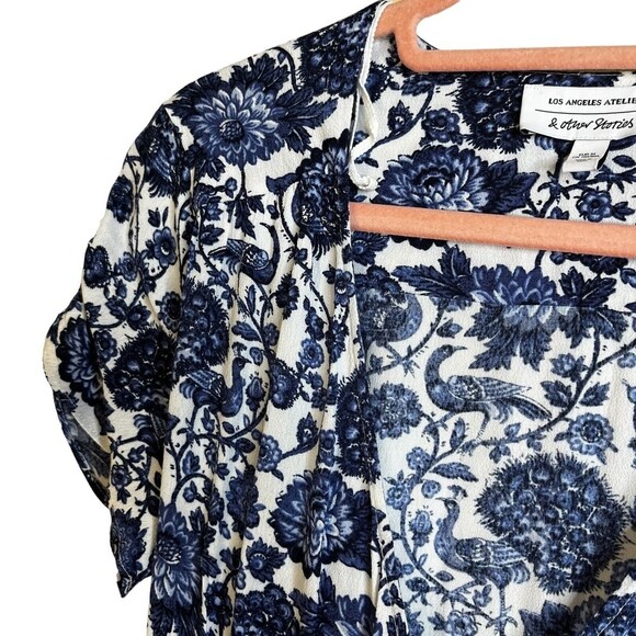 & Other Stories Mini Wrap Dress In Floral Lucia Print - Picture 15 of 16